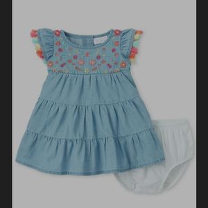 Baby Embroidery Tassel Denim Dress